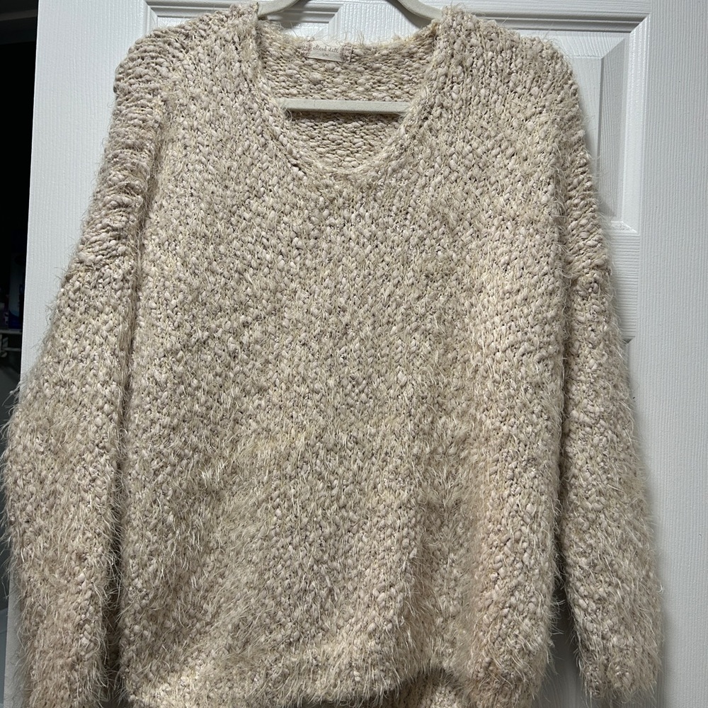Altar'd State Cream V-Neck Sweater